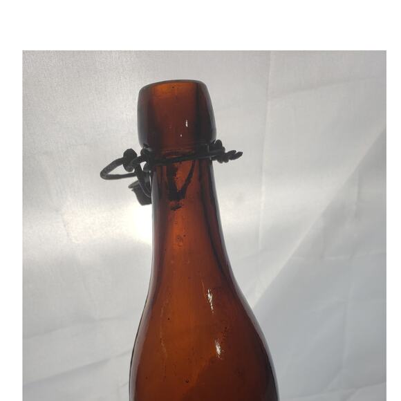 D LaGrange Moravia NY Wired Blob Top Bottle With Cage and Stopper Early 1900s - Picture 8 of 11